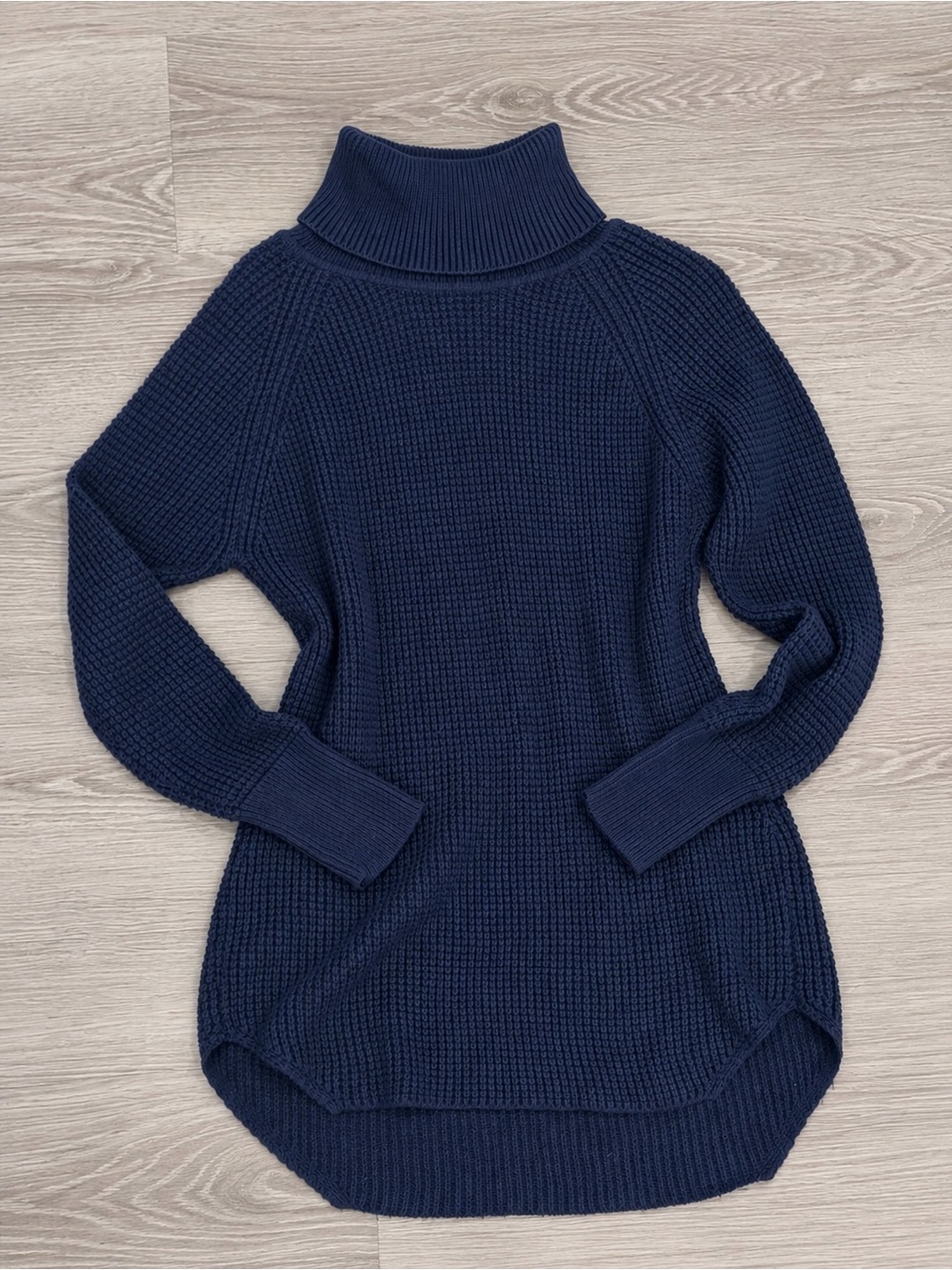 Seven Sisters Navy Blue Chunky Turtleneck Tunic Sweater – XS